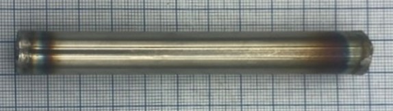 image of powder packed stainless steel tube, before hot rolling