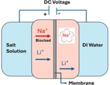 Illustration of a single-stage electrodialysis cell.