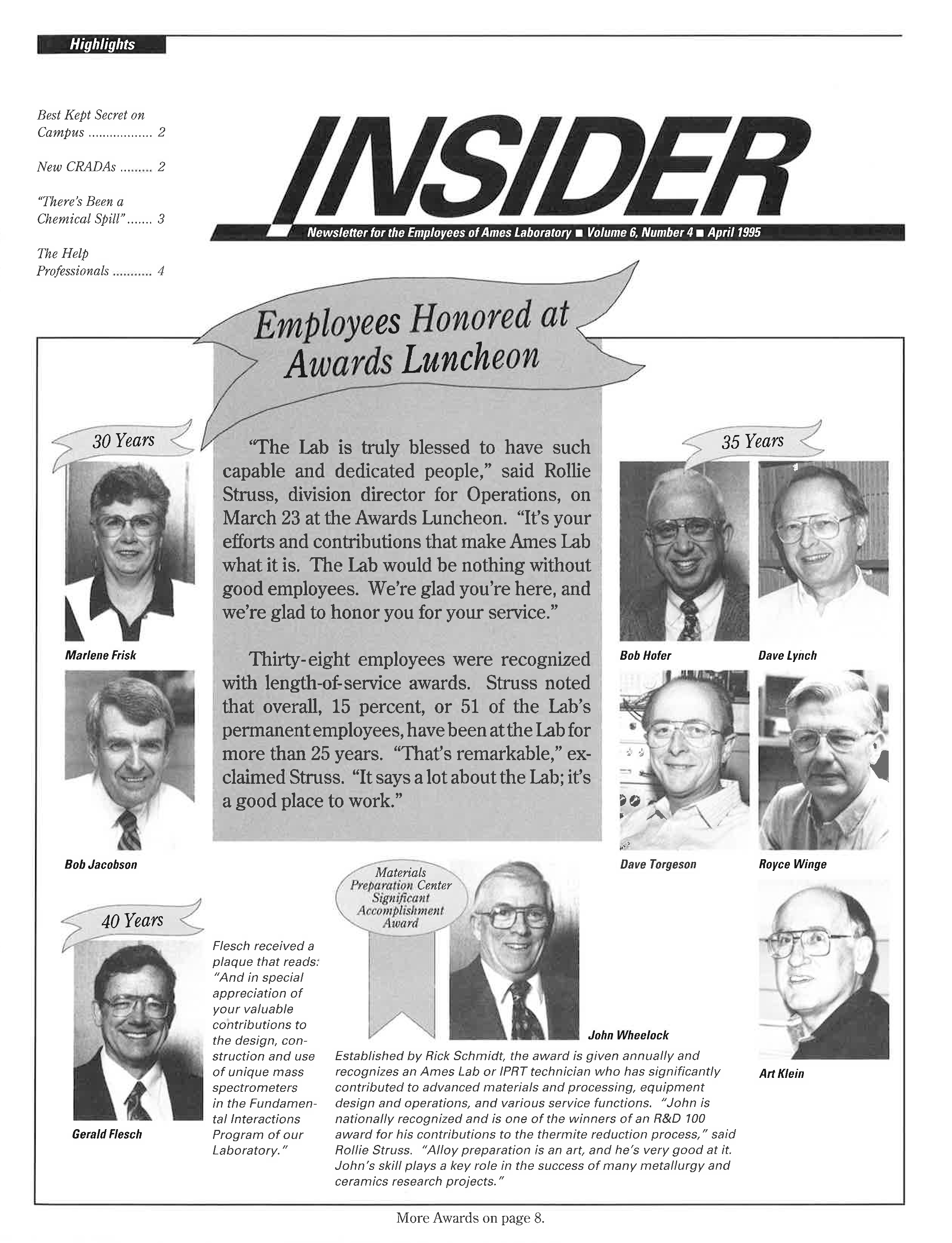 Cover of April 1995 Insider