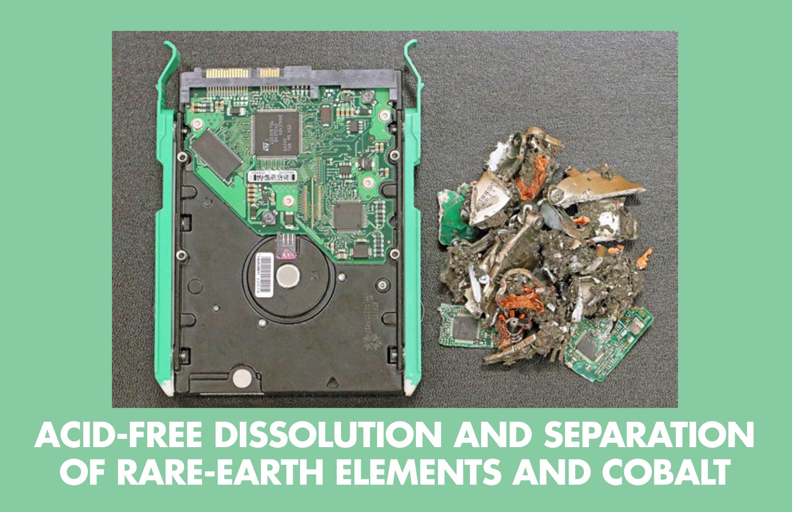 Shredded hard drives for recycling