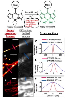 microscopy of boron-alkylated BODIPY molecules 