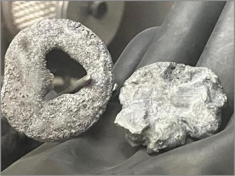 Two ~15 g Nd metal samples collected after separate feed cycles 