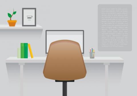 Illustration of an office workspace