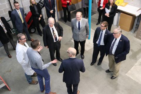 Congressional delegation visits powder synthesis facility