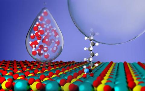 illustration shows flotation collector molecules that can aid in the recovery of critical materials