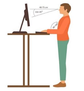 Illustration of a standing desk