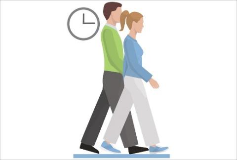 Illustration of people walking