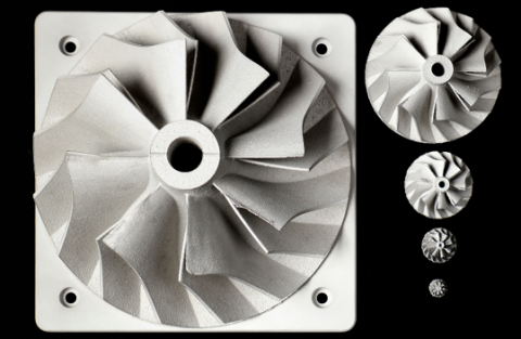 Al-Ce alloy-based turbocharger compressor wheels from 6” to 0.3” produced by Additive Manufacturing using newly designated aluminum-cerium alloy. 