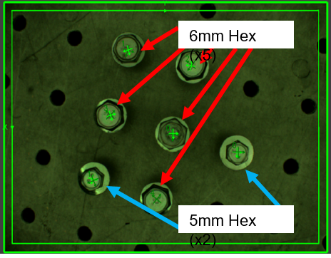 Real-time feedback of fastener array size & type classification