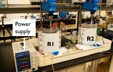 image of scale-up of electrochemical leaching