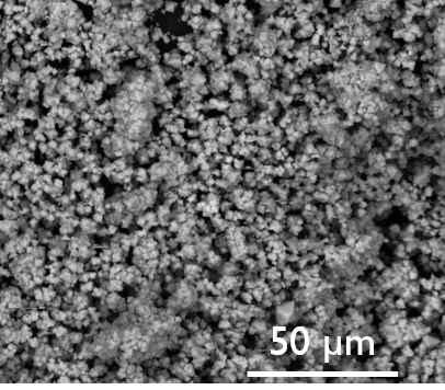 image from scanning electron microscope shows crystalline scorodite formed in the electrochemical process.