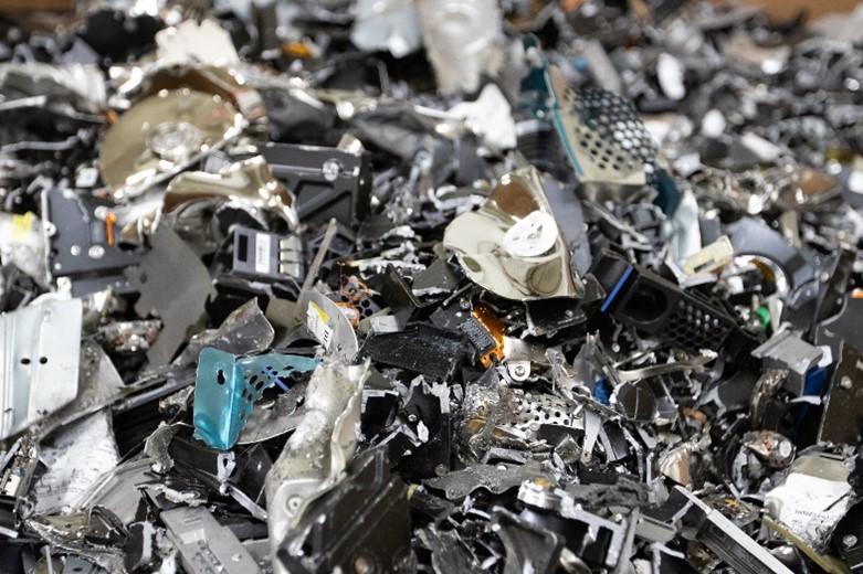 shredded electronic waste