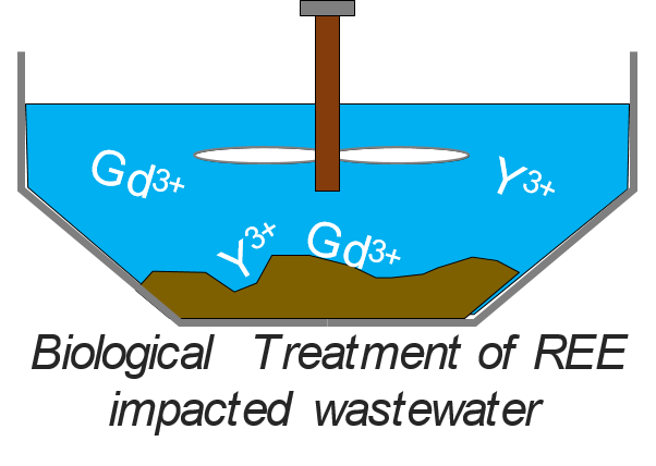 diagram with text biological treatment of REE impacted wastewater