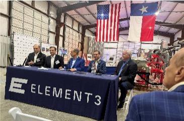 Texas Governor Abbot cuts Ribbon at Element3 lithium extraction plant in Midland, Texas. 
