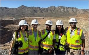 Five CMI interns at the Mountain Pass mine