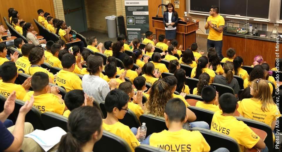 youth in college auditorium