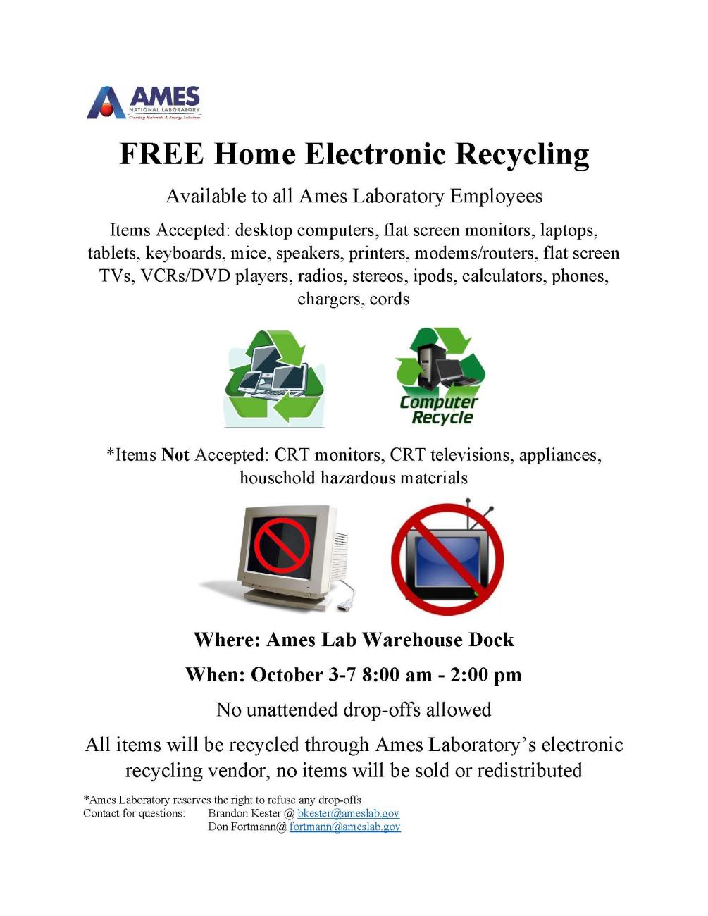 Electronics recycling flyer 