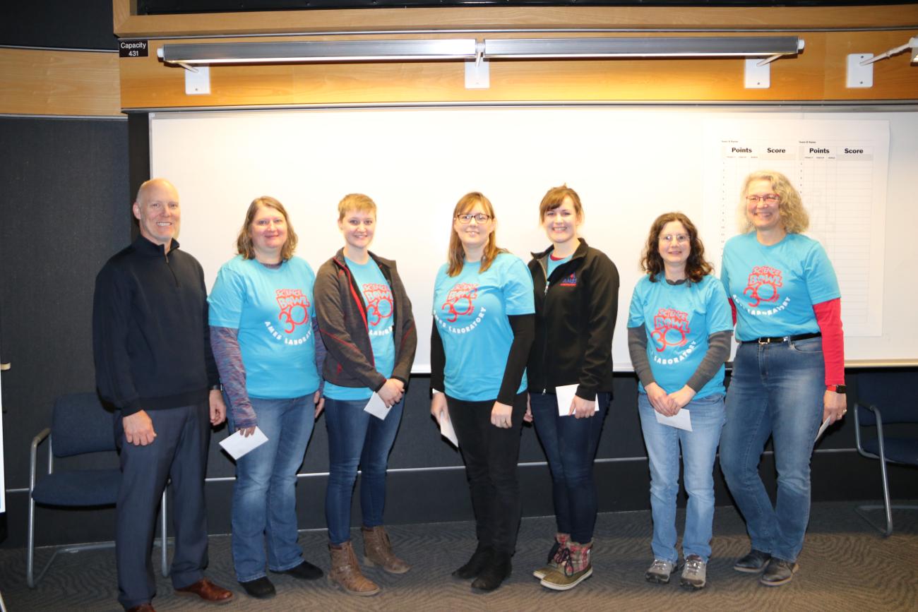 Science Bowl volunteers receiving service awards