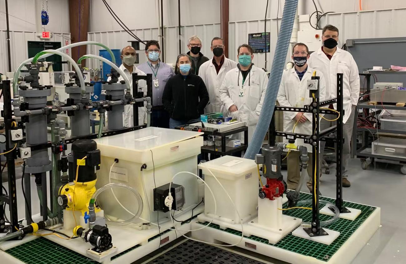 group of people in a science laboratory