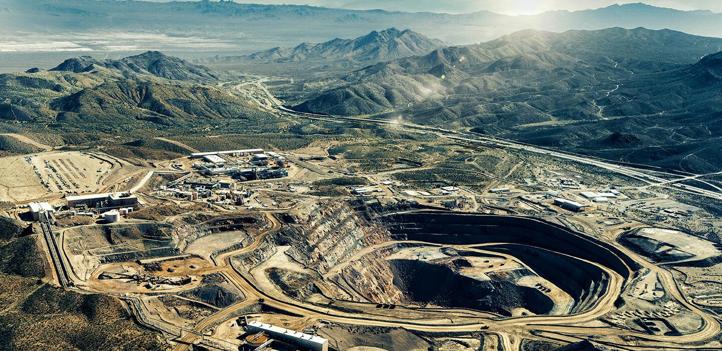 aerial view of Mountain Pass mine