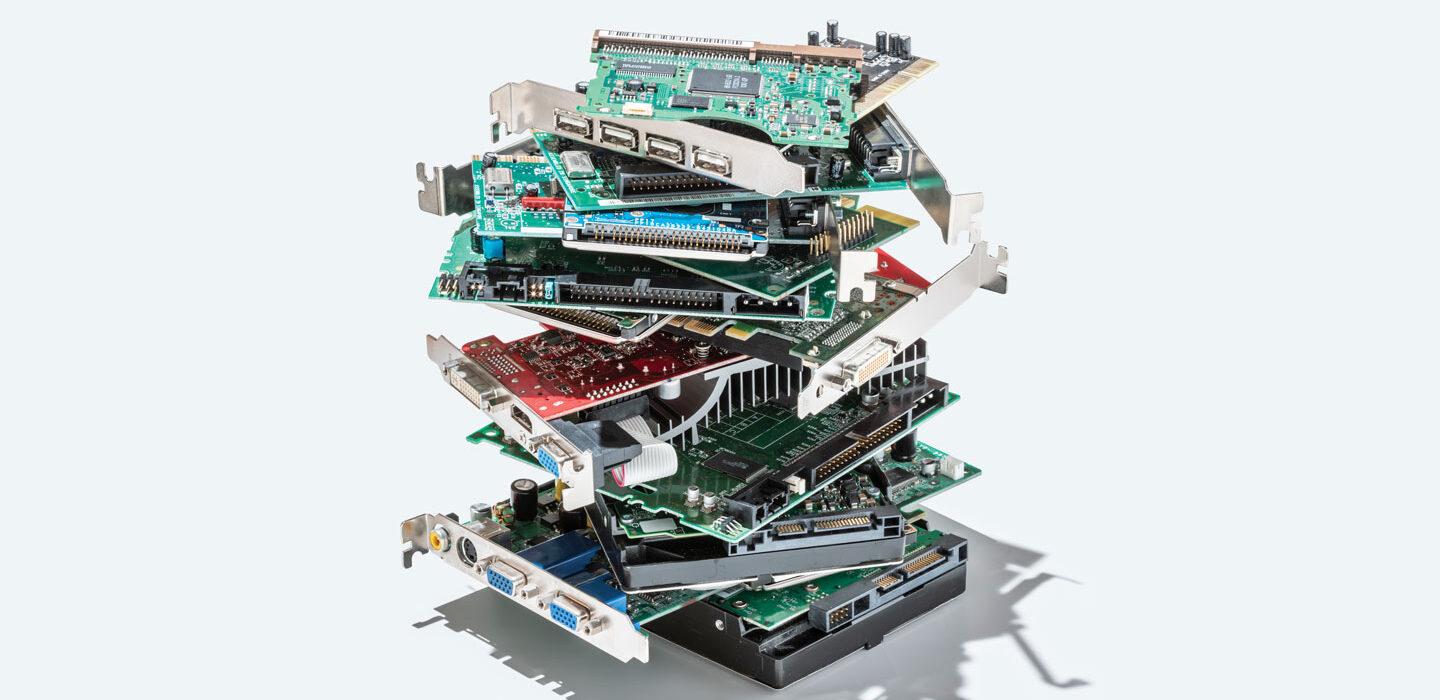 photo of stack of hard disk drives