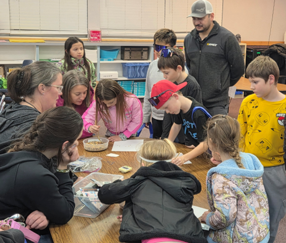 Students participated in a new CMI activity using small magnetic objects in birdseed to prompt discussion of materials separations
