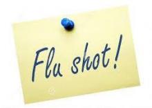 Post-it note for flu shot